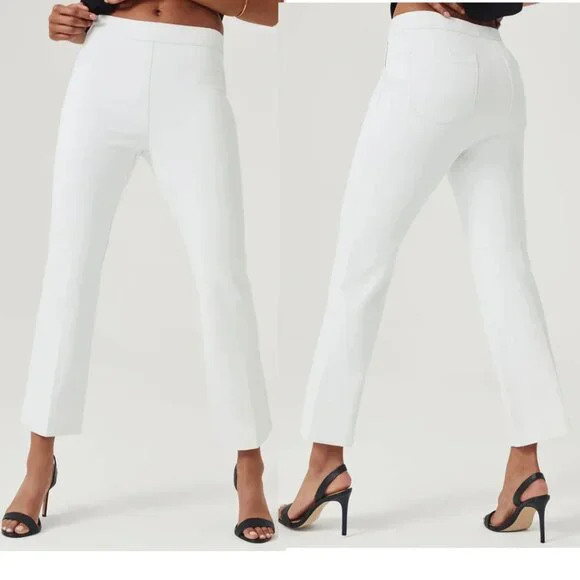 SPANX On-The-Go Pull On Kick Flare Pants Classic White Sz M